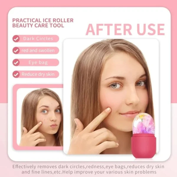 Silicone Ice Roller For Face Care & Glow (random Color)