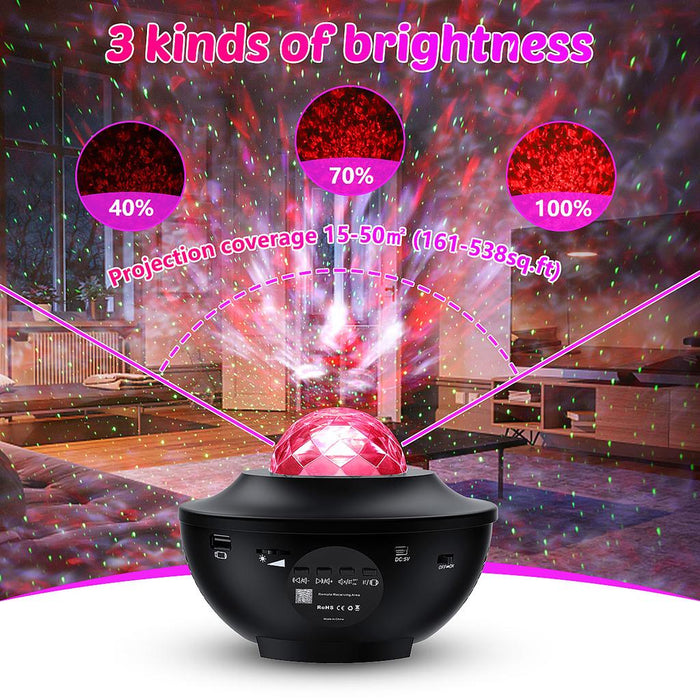 Starry Galaxy Projector Light with Remote & Bluetooth Speaker