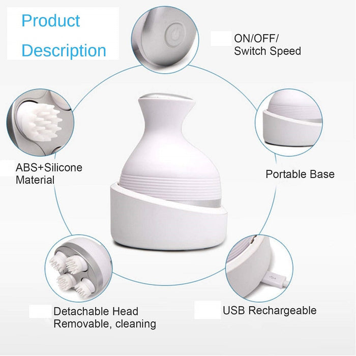 Electric Scalp Massager – Rechargeable, Washable, Fatigue & Hair Relief