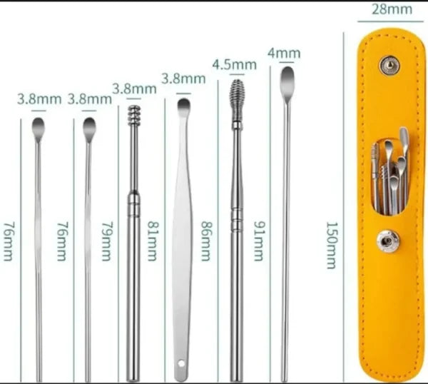 DherigTech 6-Pcs Ear Wax Cleaning Kit (Random Color)