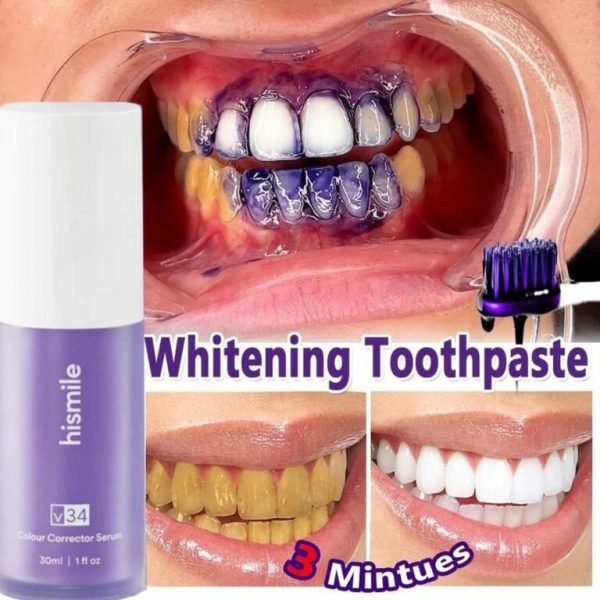 Hismiles V34 Colour Corrector Serum + Nano Toothbrush for Sensitive Gums